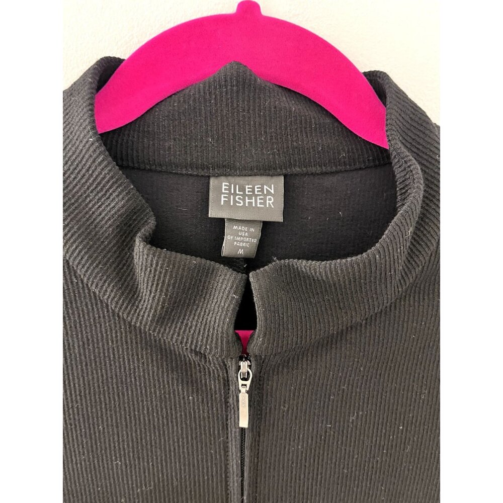 Eileen Fisher‎ Black Duel Full Zip Jacket Size Medium - Picture 3 of 7